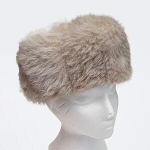 VTG MCM German Faux Fur Russian Style Pillbox Winter Hat
